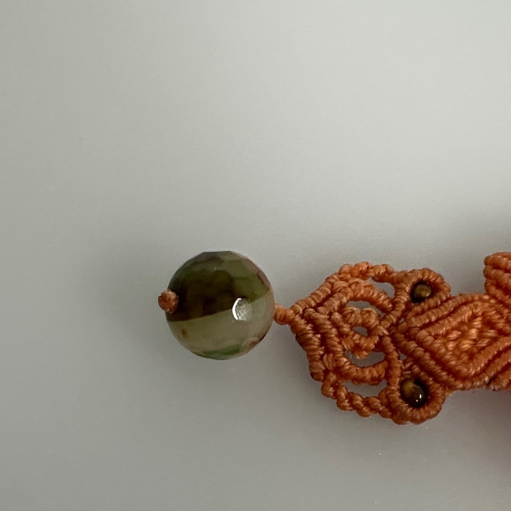 Artisanal Handcrafted Orange green Quartz stone Beaded Bracelet - Picture 9 of 11